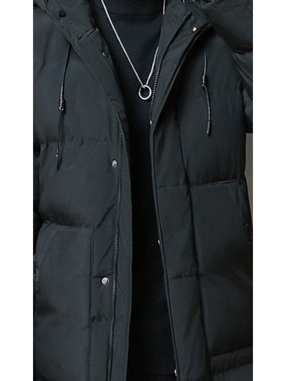 Men’s Hooded Puffer Jacket – Thick Warm Outdoor Coat