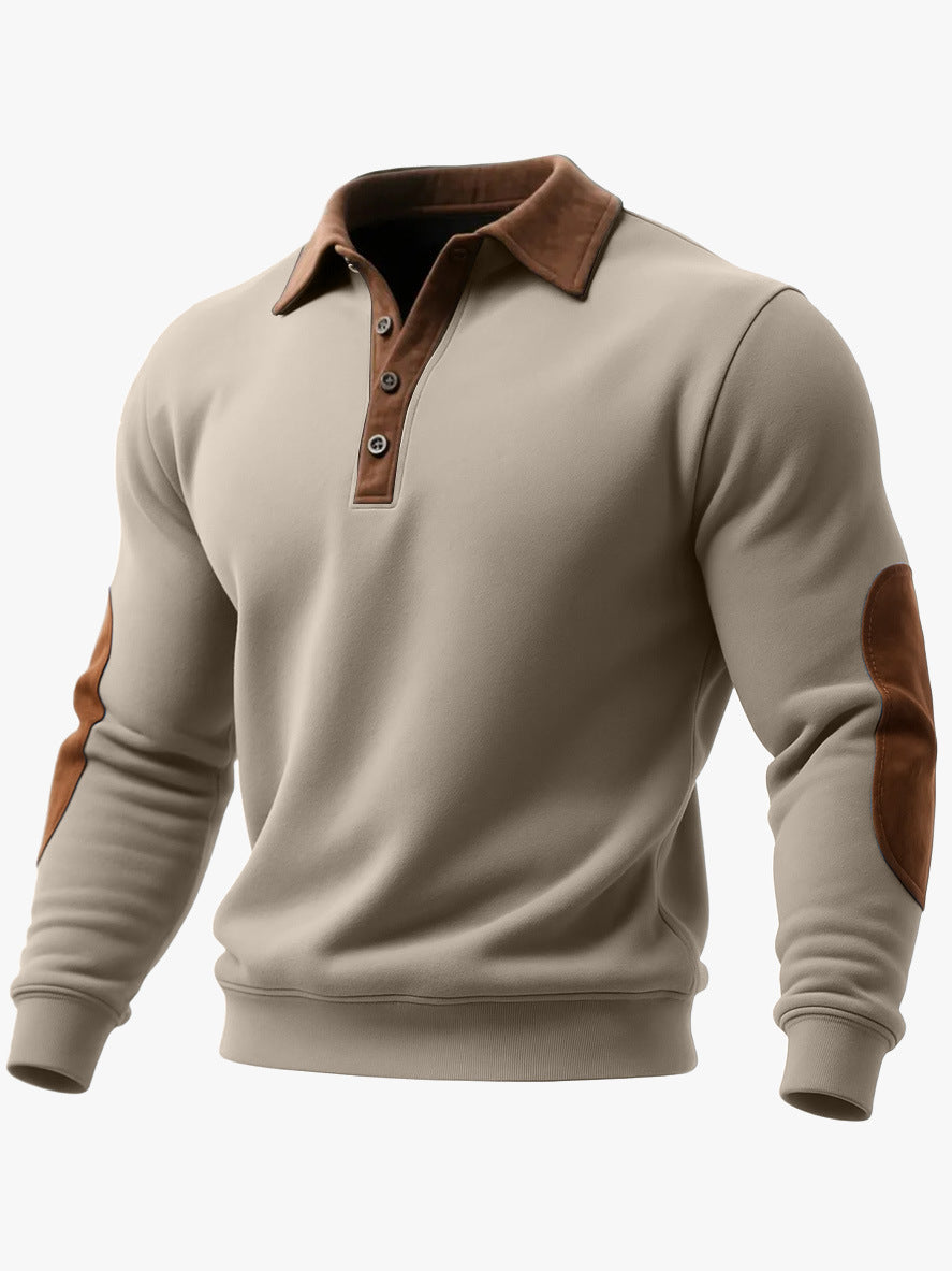 Men’s Ethnic Style 3D Printed Half-Zip Pullover – Casual Loose Long Sleeve