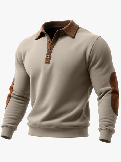Men’s Ethnic Style 3D Printed Half-Zip Pullover – Casual Loose Long Sleeve