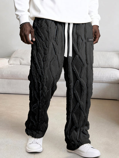 Men’s Fleece-Lined Lounge Pants – Warm Drawstring Winter Comfort