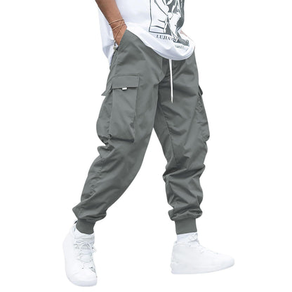 Loom & Soul™ Pantalon cargo pour homme – Pantalon de survêtement style hip-hop avec cordon de serrage et multiples poches