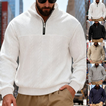 Veste à capuche zippée pour homme – Sweat-shirt décontracté coupe ample avec col montant