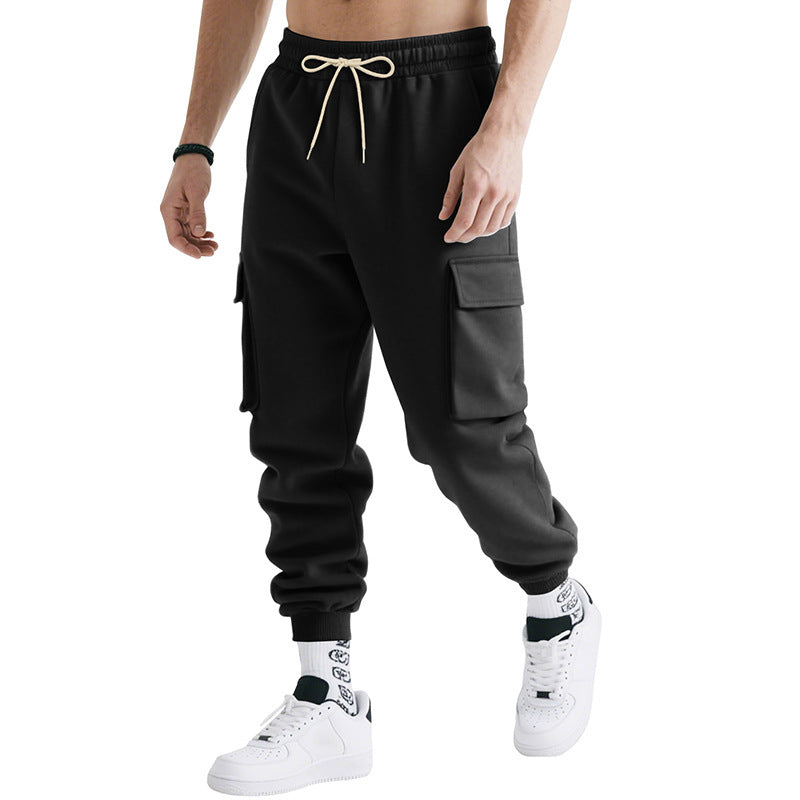 Men’s Multi-Pocket Workwear Trousers – Loose Fit Casual Sports Pants