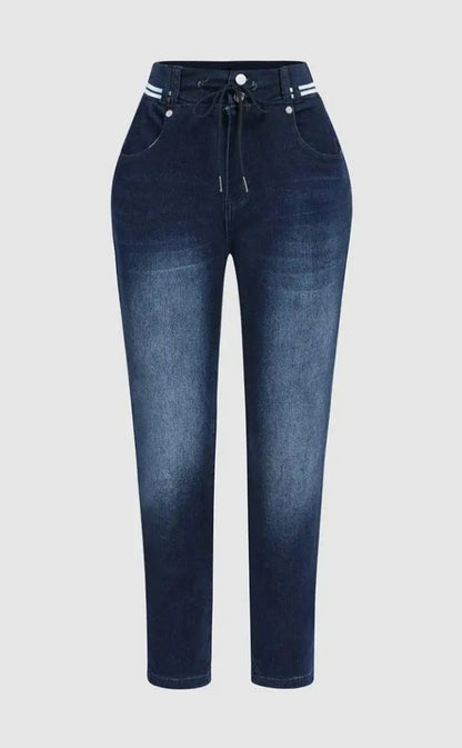 Women’s Athleisure Skinny Jeans – Drawstring Pull-On Butt-Lift Jeggings