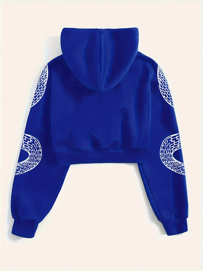 Sweat à Capuche Rouge Femme – Imprimé Phénix & Papillon Style Urbain