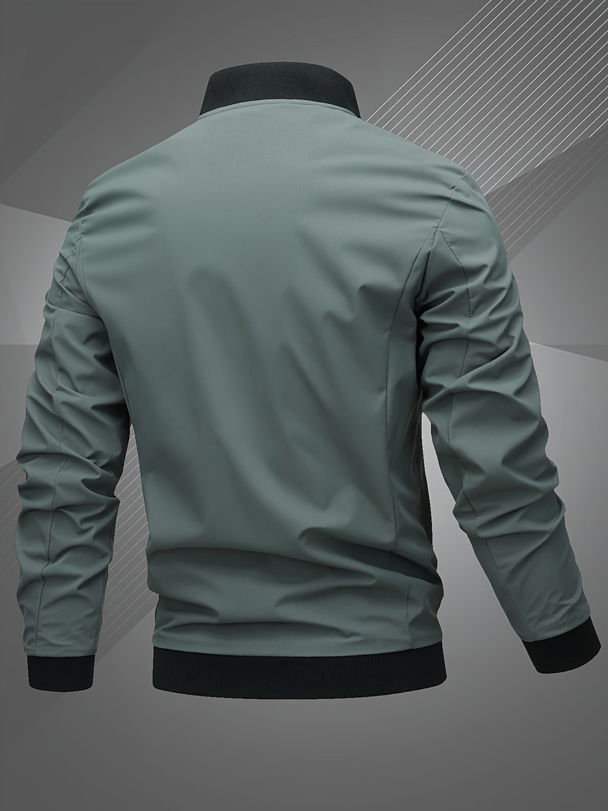 Men’s Letter Embroidered Bomber Jacket – Sporty Casual Streetwear