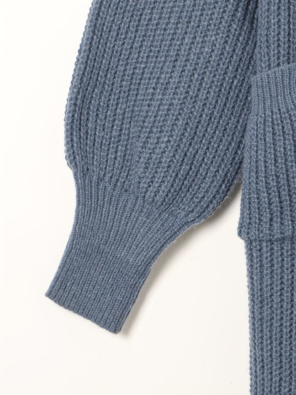 Elegant Deep V-Neck Ribbed Cardigan – Women’s Fall/Winter Knit Sweater