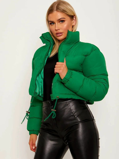 Loom & Soul™ Women’s Down Jacket – Bohemian Short Puffer Coat with Silk-Cotton Fill and Retro Flair