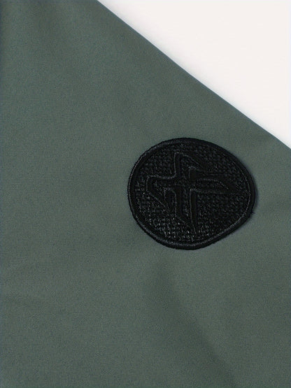 Men’s Letter Embroidered Bomber Jacket – Sporty Casual Streetwear