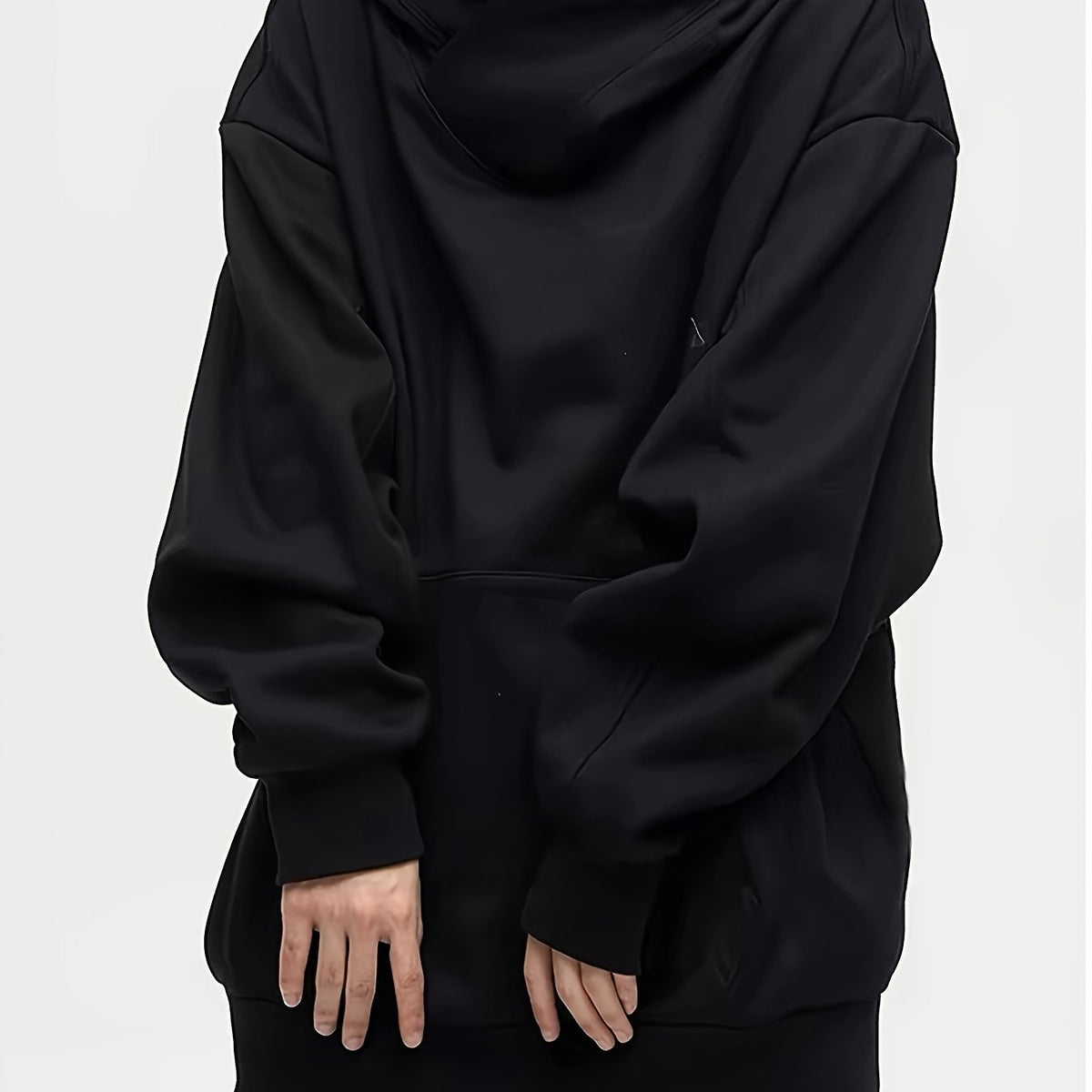 Men’s Oversized Plush Hoodie – High Street Ninja Style Pullover
