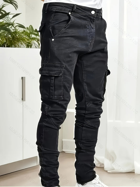 Jean slim extensible noir pour homme – Denim toutes saisons inspiré des vêtements de travail