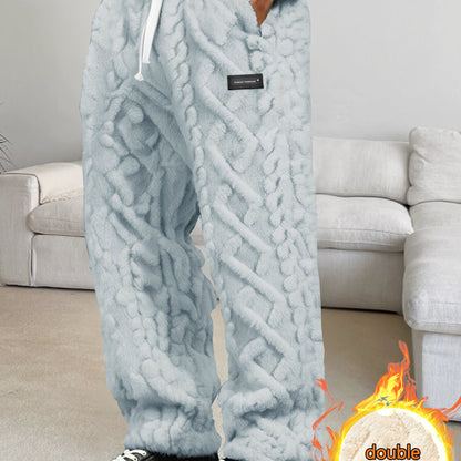 Men’s Fleece-Lined Lounge Pants – Warm Drawstring Winter Comfort