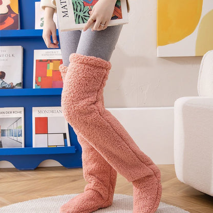 Loom & Soul™ Over-Knee Fuzzy Long Socks – Unisex Winter Warm Sleeping & Home Stockings