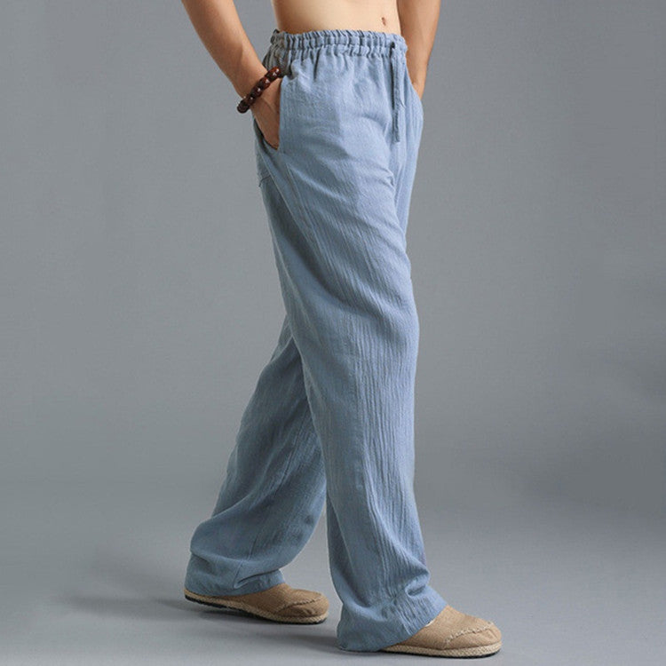 Men’s Breathable Linen Pants – Loose Fit Casual Sports Trousers