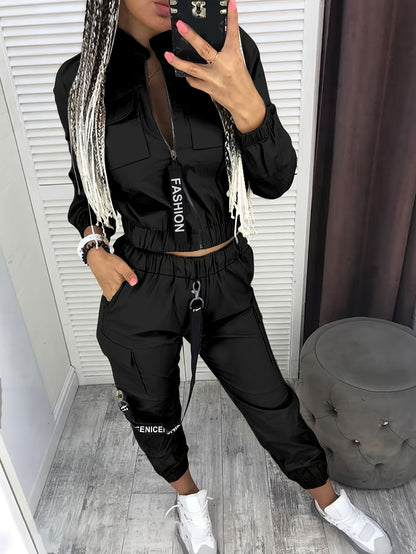 Ensemble deux pièces zippé « Directional Cargo » – Tenue décontractée urbaine pour femme