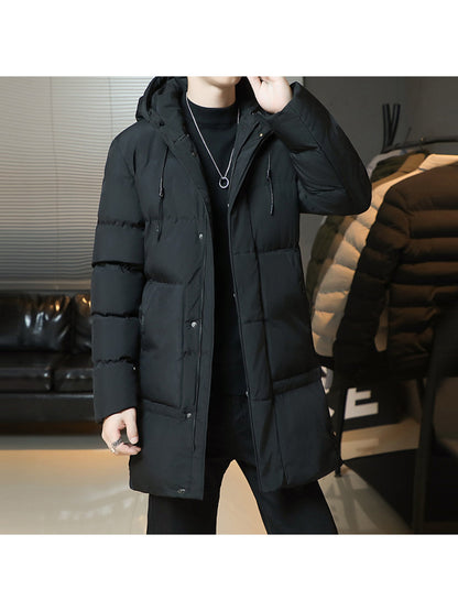 Men’s Hooded Puffer Jacket – Thick Warm Outdoor Coat