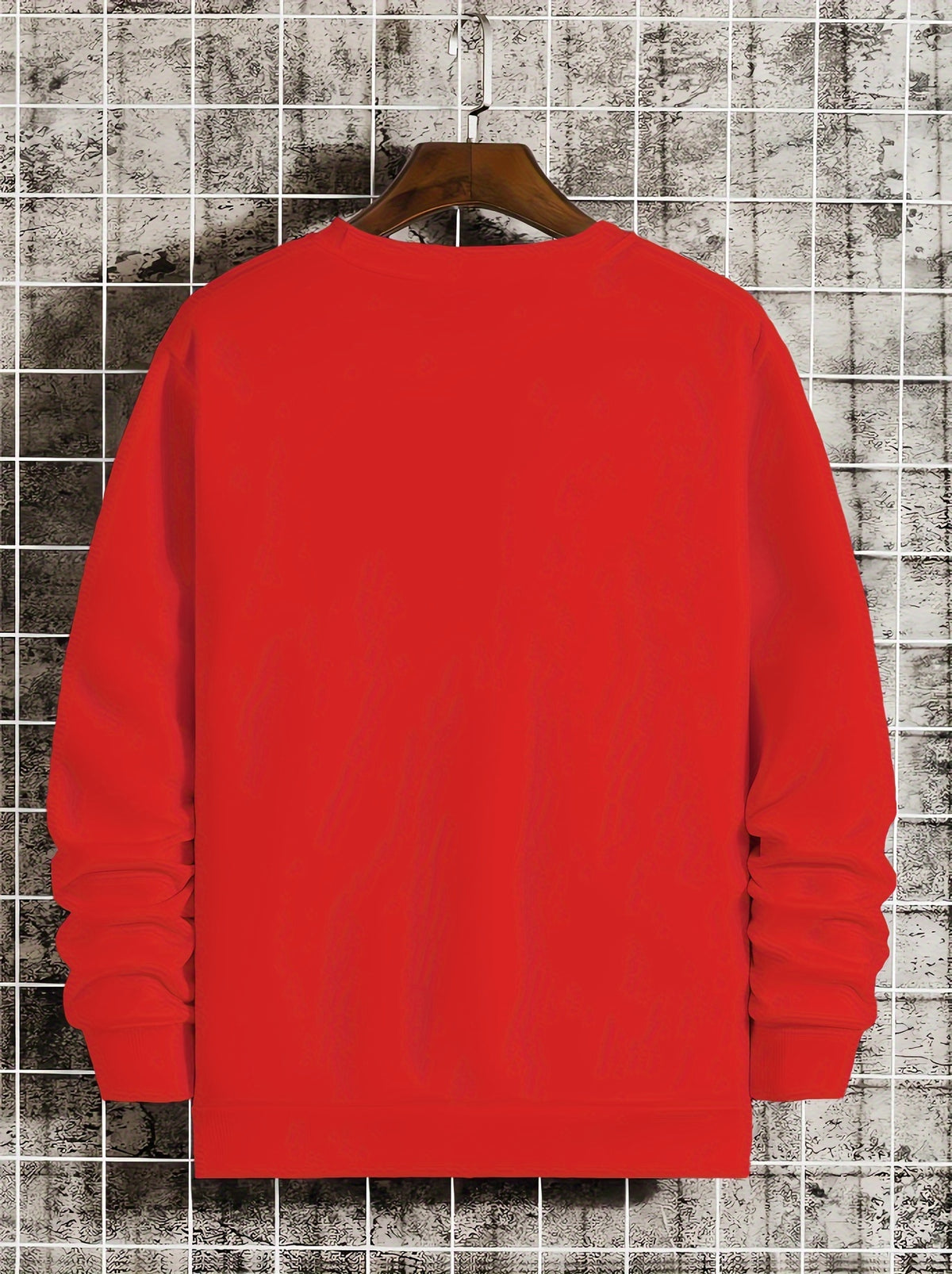 Sweat-shirt imprimé col rond pour homme – Pull tendance décontracté streetwear