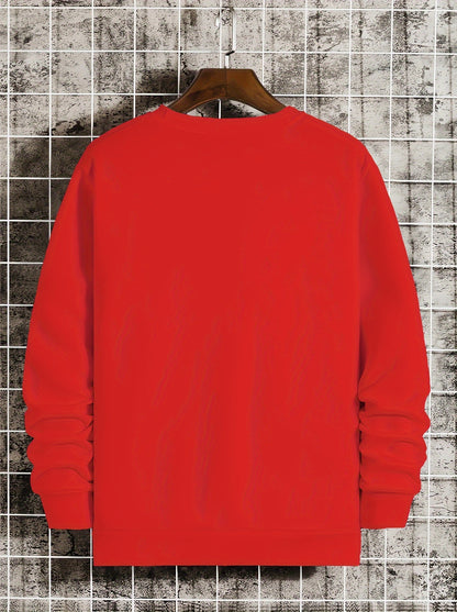 Sweat-shirt imprimé col rond pour homme – Pull tendance décontracté streetwear