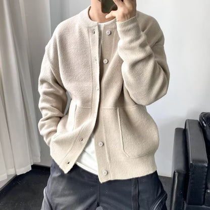 Gilet épais en maille pour homme – Veste pull chaude boutonnée