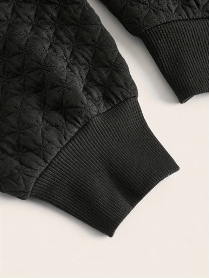 Sweat à capuche élégant à lettres pour femme – Pull court de rue rouge et noir