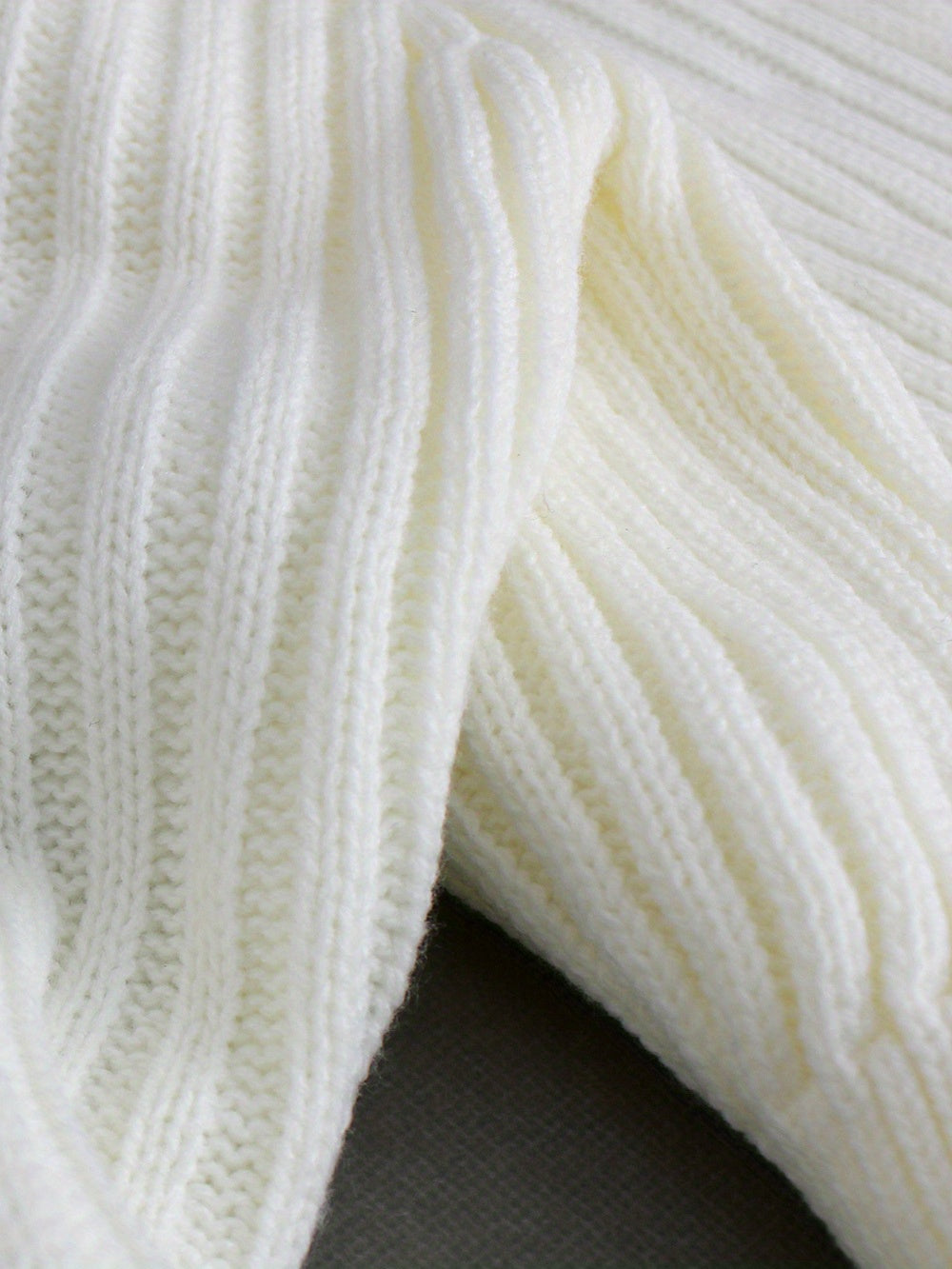 Pull côtelé à épaules dénudées – Haut court en maille à manches longues pour femme