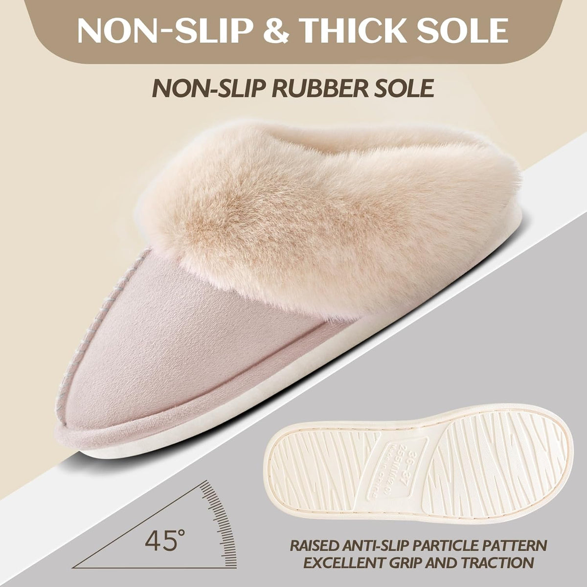 Womens Slippers with Fluffy Fur Soft Memory Foam House Shoes, Christmas Gifts Christmas Slippers for Women Mom Grandma