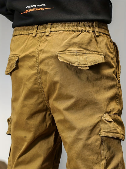 Men’s Multi-Pocket Work Pants – Outdoor Casual Cargo Trousers with Stretch