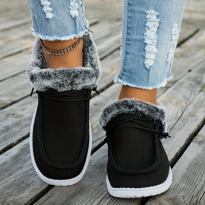 Women’s Slip-On Loafers – Warm Non-Slip Casual Winter Shoes with EVA Sole