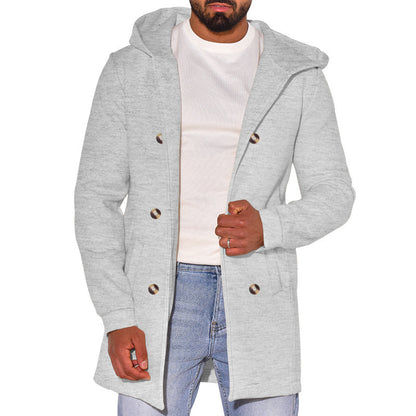 Trench-coat en laine slim pour homme avec capuche – Un style polyvalent pour toutes les saisons