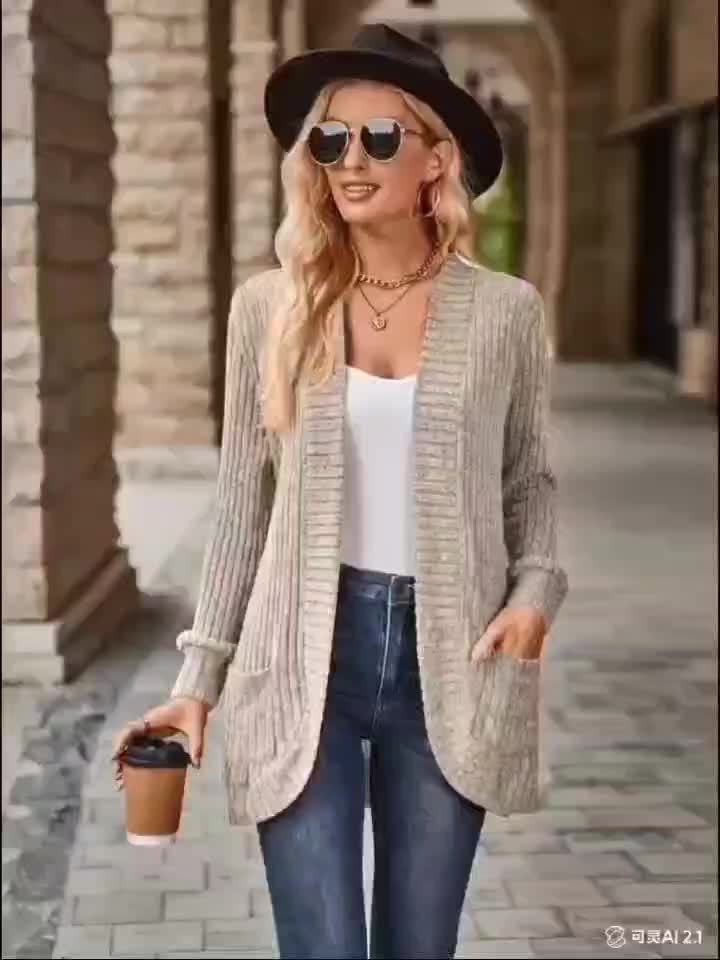 Chemisier ample élégant pour femme – Haut à manches longues jaune moutarde