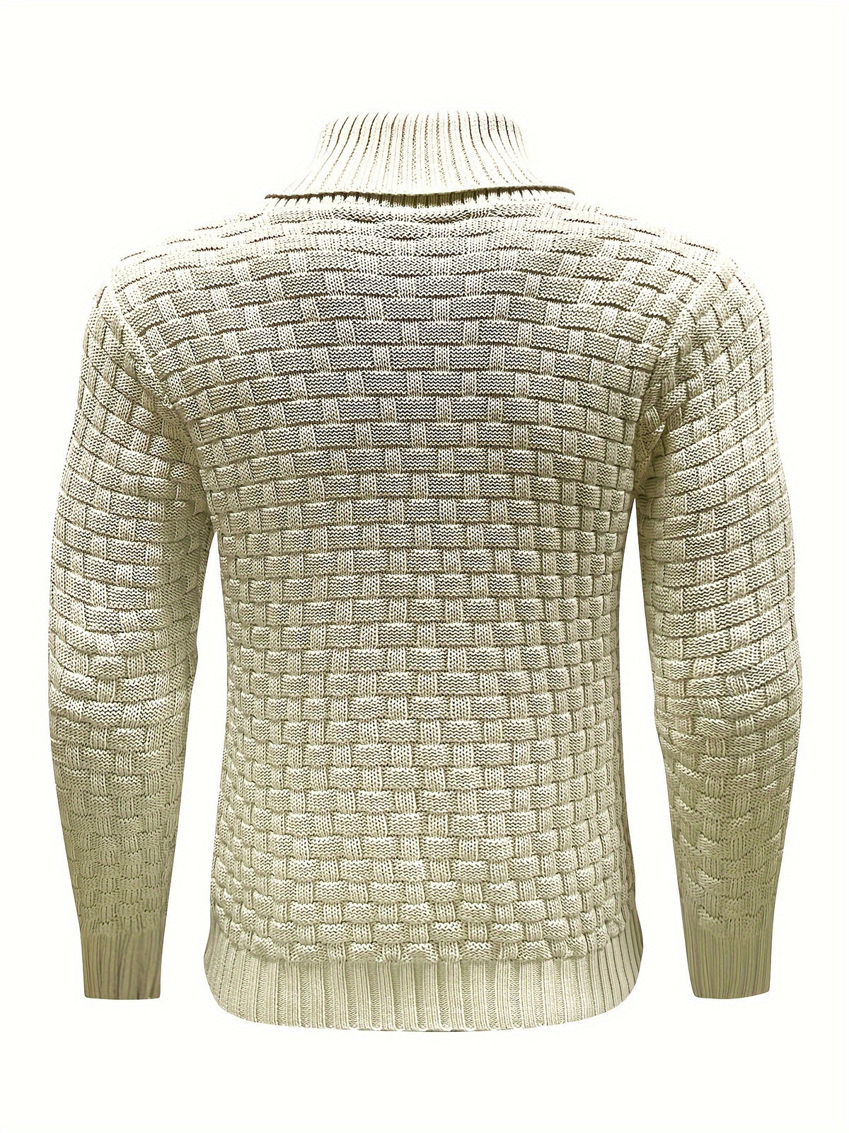 Pull en tricot gaufré pour homme – Grande élasticité avec col à revers