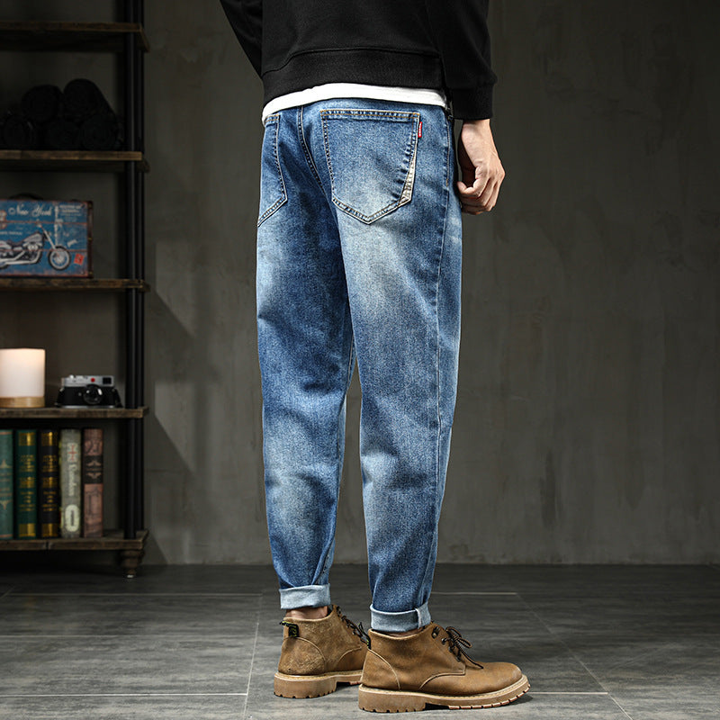 Loom & Soul™ Jean Harem Coupe Décontractée – Pantalon en Jean Extensible Grandes Tailles Homme
