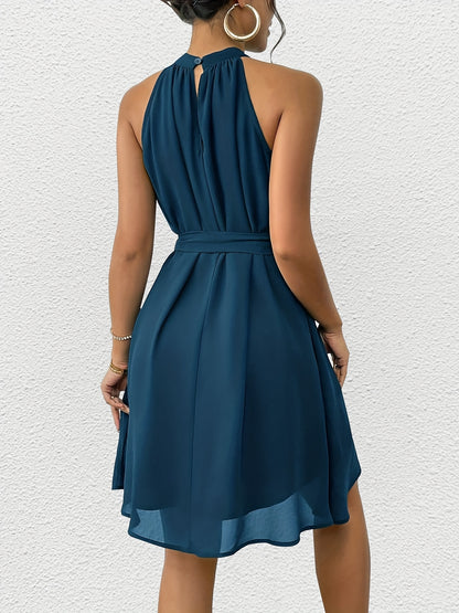 Robe Crayon Élégante Ceinturée – Robe Midi Classique Couleur Unie