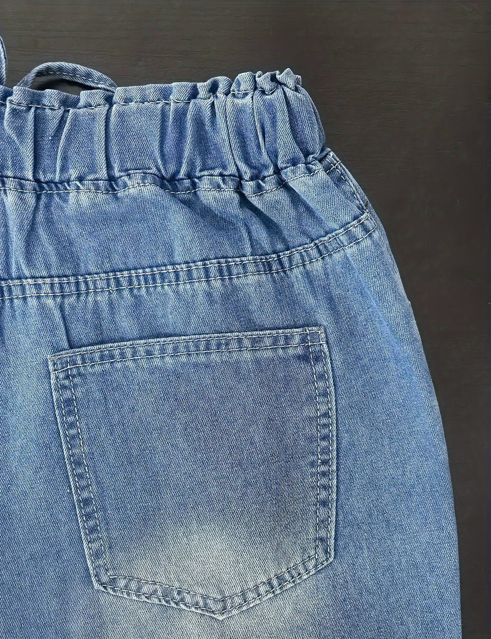 Jean large taille haute pour femme – Denim stretch avec cordon de serrage 2025