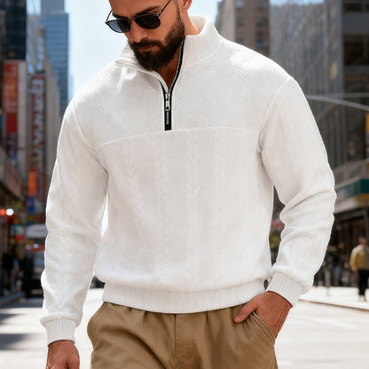 Veste à capuche zippée pour homme – Sweat-shirt décontracté coupe ample avec col montant