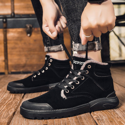 Bottines chaudes Loom & Soul pour hommes – Chaussures d'hiver confort en suède pelucheux