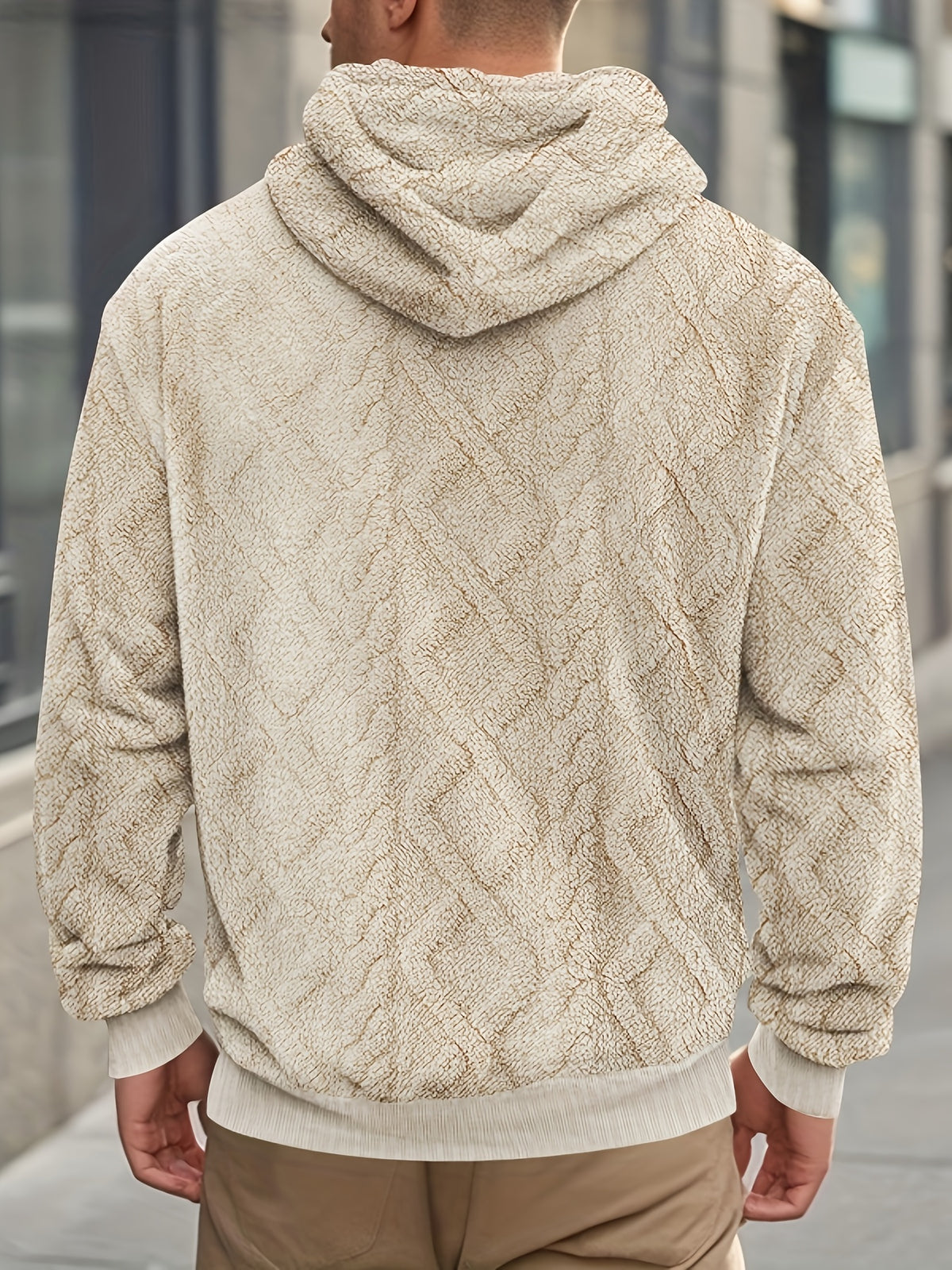 Men’s Casual Hooded Sweatshirt – Solid Color Slight Stretch Pullover