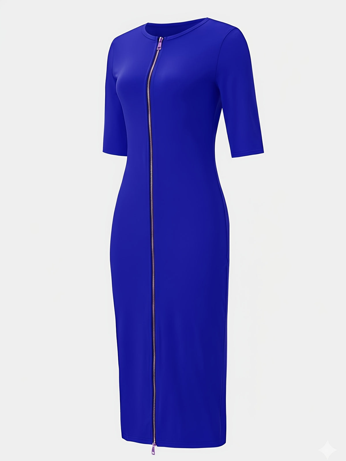 Robe midi moulante à encolure bateau – Robe élégante à manches courtes et coupe ajustée