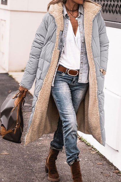 Manteau long Street Chic™ Loom & Soul — Veste mi-longue en mélange de coton pour femme avec poches | Élégante, confortable et confiante