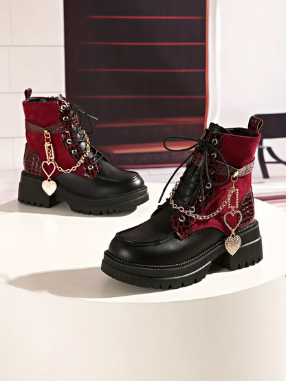 Bottes plateforme épaisses pour femmes – Bottines gothiques à talons hauts