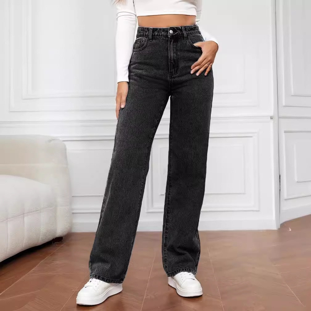 Loom & Soul™ Jeans Clásicos de Tiro Medio – Pantalones de Jean Ajustados para Mujer