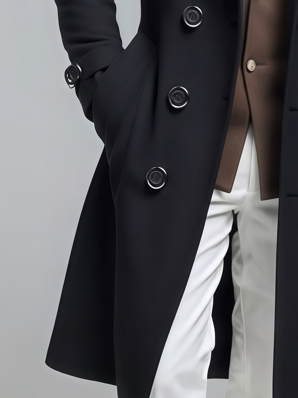 Men’s 3-in-1 Mid-Length Jacket – Double Breasted Coat
