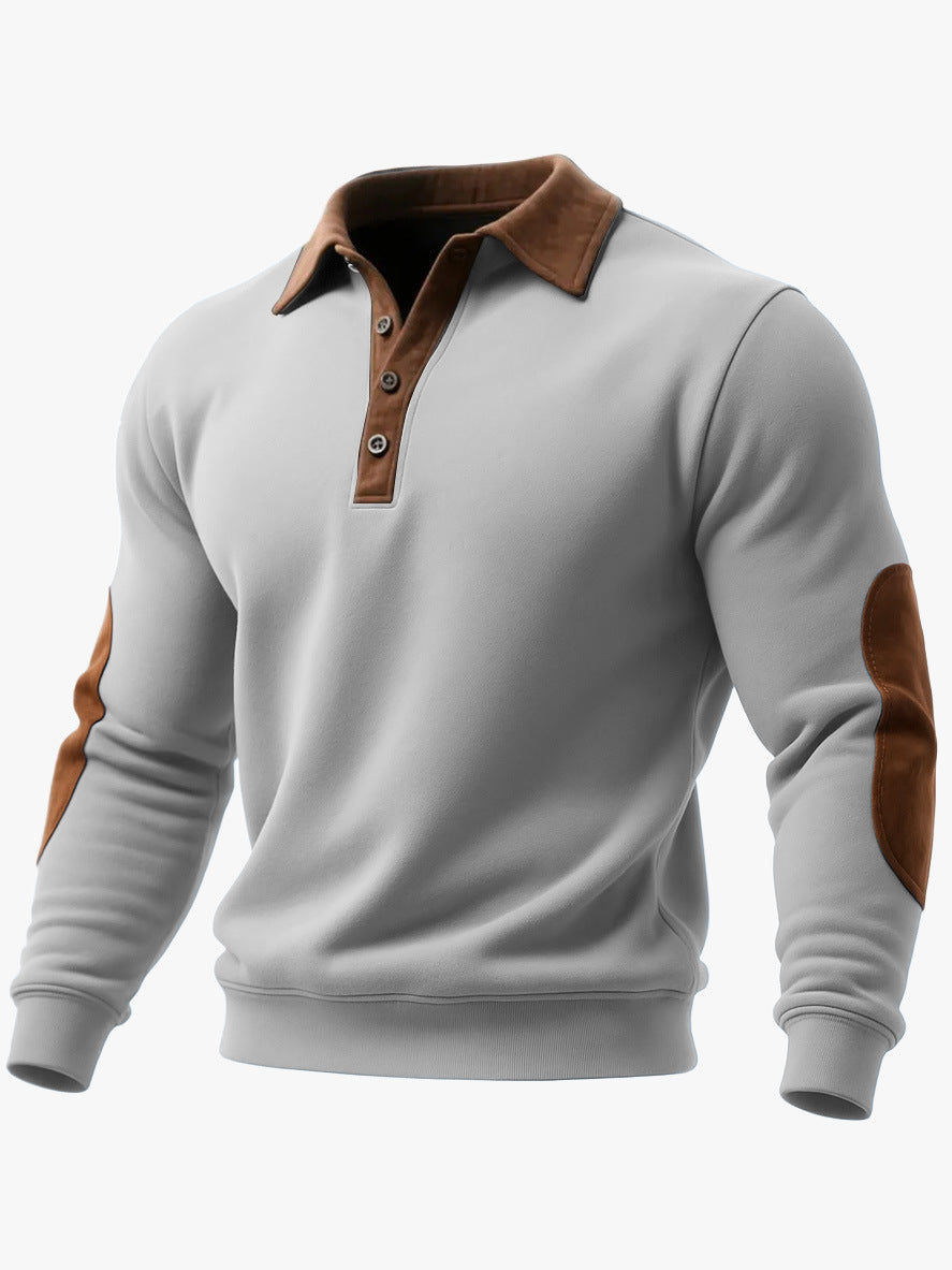 Men’s Ethnic Style 3D Printed Half-Zip Pullover – Casual Loose Long Sleeve
