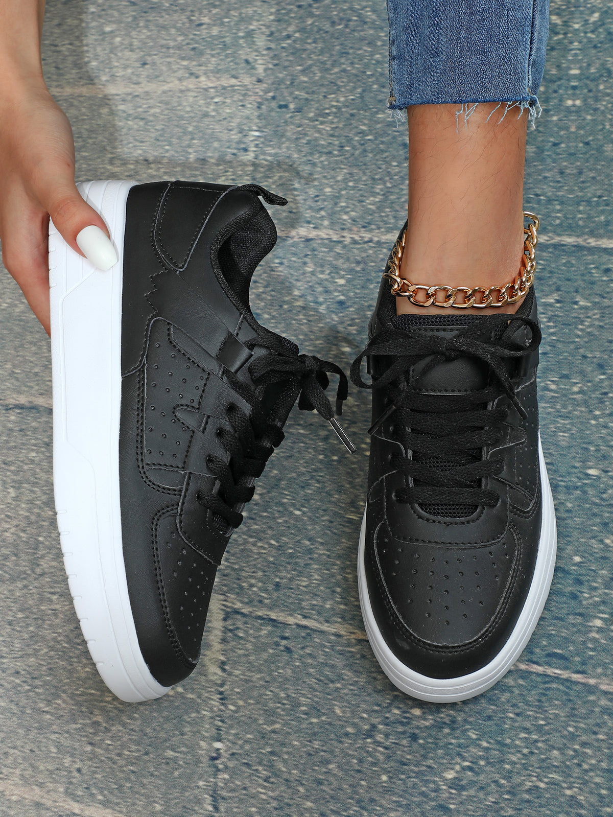 Loom & Soul Baskets plateforme unisexe – Chaussures de sport décontractées antidérapantes de style européen et américain avec semelle souple en EVA