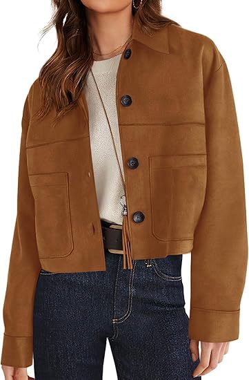 Blouson court femme en simili-daim – Style léger pour les trajets quotidiens