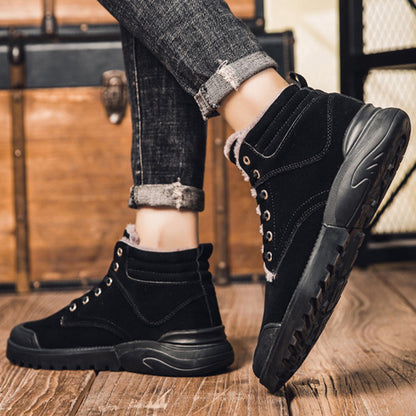 Bottines chaudes Loom & Soul pour hommes – Chaussures d'hiver confort en suède pelucheux