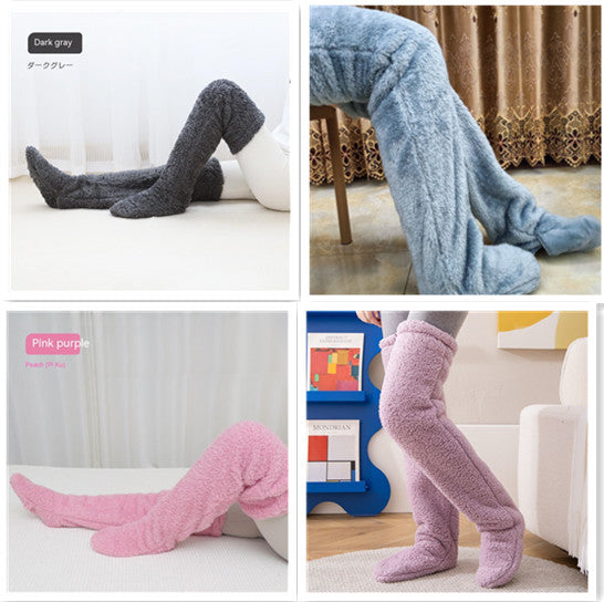 Loom & Soul™ Over-Knee Fuzzy Long Socks – Unisex Winter Warm Sleeping & Home Stockings