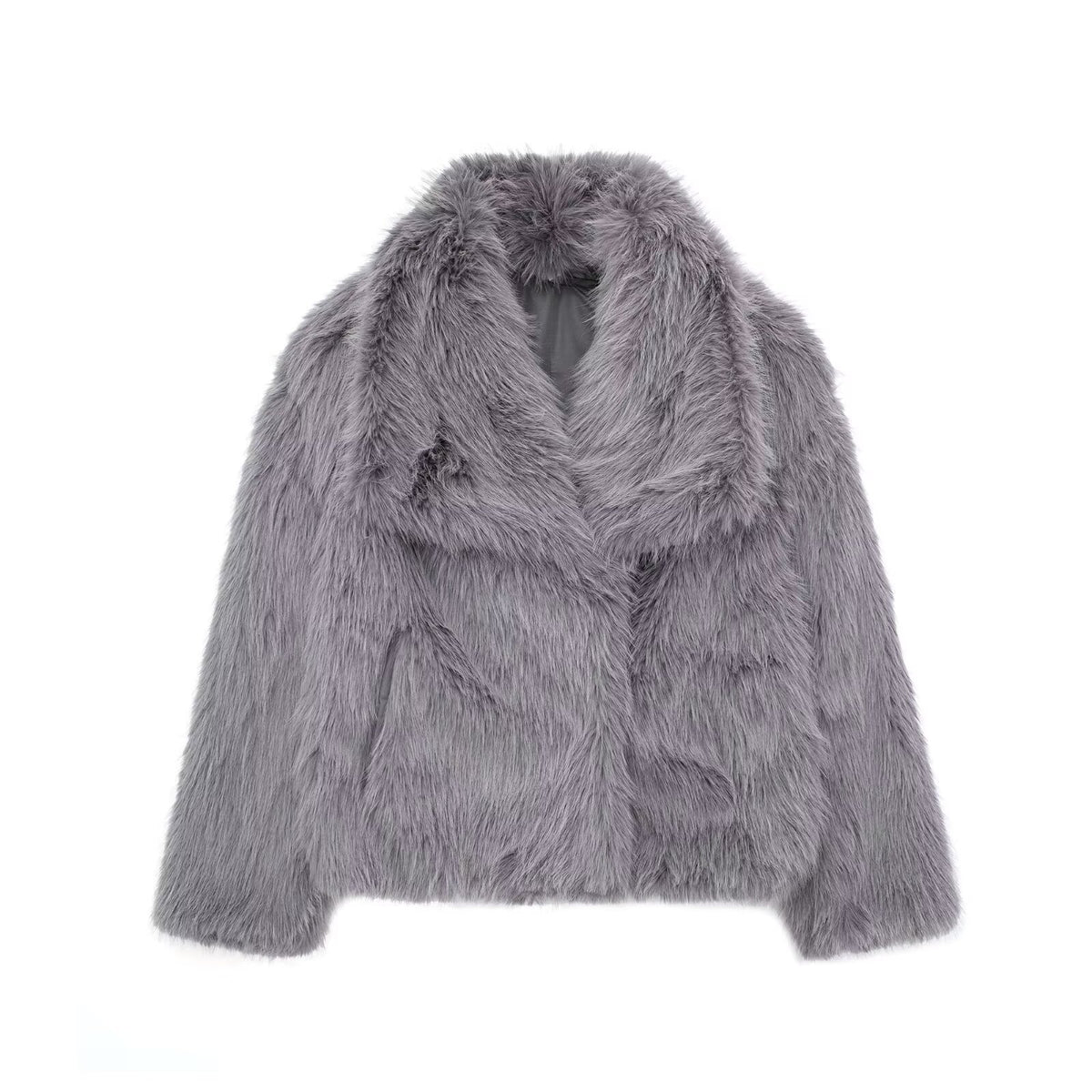 Abrigo de felpa con solapa mullida Loom & Soul™ – Chaqueta de invierno cálida para mujer para una comodidad elegante y sin esfuerzo
