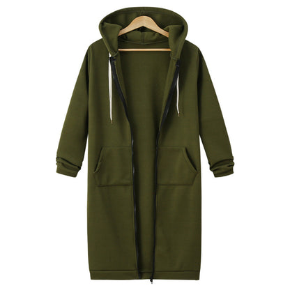 Loom & Soul Women’s Hooded Fleece Jacket – Long Zipper Coat with Soft Lining, Casual Warm Outerwear