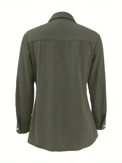 Veste en velours côtelé moutarde pour femme – Élégante, boutonnée, avec poches